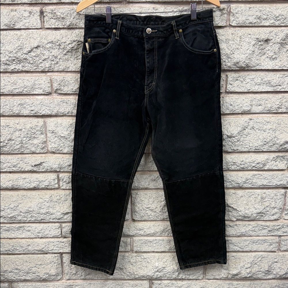 Vintage Men's Wash&Wear Black Suede Pants